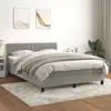 Image de Vidaxl vidaXL Sommier à lattes de lit et matelas - Gris clair 140x190cm Velours