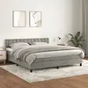 Image de vidaXL Sommier à lattes en velours - Gris clair 160x200 cm