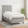 Image de vidaXL Sommier à lattes avec matelas Gris clair 100x200 cm