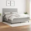 Image de vidaXL Sommier à lattes de lit avec matelas - Gris clair 180x200 cm