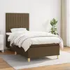 Image de vidaXL Sommier à lattes Tissu Marron foncé
