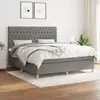 Image de vidaXL Sommier à lattes avec matelas - Gris foncé 180x200 cm