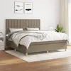 Image de vidaXL Sommier à lattes avec matelas - Taupe - 180x200 cm