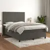 Image de vidaXL Sommier et matelas gris foncé 140x190