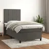 Image de vidaXL Sommier avec Matelas Gris Foncé 90x190 cm