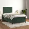 Image de vidaXL Sommier à lattes avec Matelas - Vert foncé 120x200 cm Velours