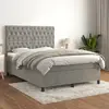 Image de vidaXL Lit à sommier - Velours gris clair