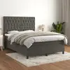 Image de vidaXL Sommier à lattes avec matelas 140x200 cm - Gris foncé