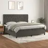 Image de vidaXL Sommier à lattes de lit velours gris foncé 200x200 cm