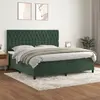 Image de vidaXL Sommier à lattes avec matelas - Vert foncé 200x200
