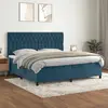 Image de vidaXL Sommier avec matelas - Bleu foncé