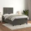 Image de vidaXL Sommier à lattes avec matelas gris foncé 120x200 cm