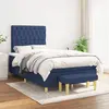 Image de vidaXL Sommier à lattes avec Matelas - Bleu 120x200 cm Tissu