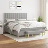 Image de vidaXL Lit sommier et matelas - Gris clair 160x200