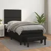 Image de vidaXL Sommier à lattes de lit avec matelas Noir 100x200 cm Similicuir