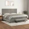 Image de vidaXL Sommier à lattes de Lit et Matelas - Gris clair Velours