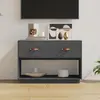 Image de vidaXL Meuble TV Gris 90x40x60 cm Bois de pin