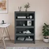 Image de vidaXL Bibliothèque gris 80 cm pin massif