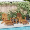 Image de vidaXL Chaises Adirondack de jardin repose-pieds lot de 2 Bois acacia