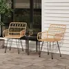 Image de vidaXL Chaise de jardin avec accoudoirs - Résine tressée