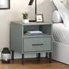 Image de vidaXL Table de chevet OSLO - Gris
