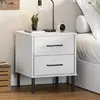 Image de vidaXL Table de chevet - Blanc Bois pin massif