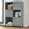 Image de vidaXL Bibliothèque avec pieds en métal Gris