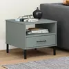 Image de vidaXL Table de chevet - Bois pin massif - Gris