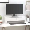 Image de vidaXL Support Moniteur Bois de Pin Blanc
