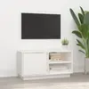 Image de vidaXL Meuble TV - 80 cm - Blanc - Bois de pin massif