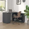 Image de VidaXL Bureau Gris - Bois de Pin