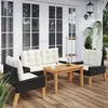 Image de vidaXL Salon de jardin 4 pcs Résine tressée