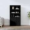 Image de vidaXL Buffet haut Noir