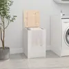 Image de Boîte à linge vidaXL - Pin massif blanc