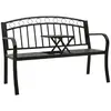 Image de vidaXL Banc de jardin avec table Noir 120 cm Acier