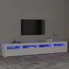 Image de vidaXL Meuble TV avec lumières LED Blanc 240x35x40 cm