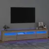 Image de vidaXL Meuble TV LED Chêne sonoma