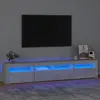 Image de vidaXL Meuble TV avec LED - Gris béton