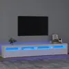 Image de vidaXL Meuble TV avec lumières LED Blanc 240x35x40 cm