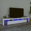 Image de vidaXL Meuble TV LED Blanc 230x36,5x40 cm