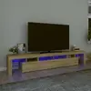Image de vidaXL Meuble TV avec lumières LED chêne sonoma