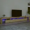 Image de vidaXL - Meuble TV LED Chêne sonoma