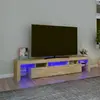Image de vidaXL Meuble TV LED 200 cm - Chêne sonoma