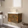Image de VIDAXL Meuble lavabo chêne fumé avec bassin intégré