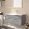 Image de vidaXL Lavabo intégré - Sonoma gris