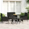 Image de vidaXL Salon de jardin 6 pièces avec coussins - Noir