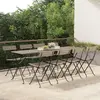 Image de vidaXL Chaises de bistrot pliantes - Lot de 8 - Gris - Résine tressée