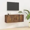 Image de vidaXL Meuble TV mural - Chêne Fumé