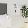 Image de vidaXL Meuble TV mural - Blanc brillant
