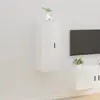 Image de vidaXL Meuble TV mural Blanc brillant 100x34,5x40